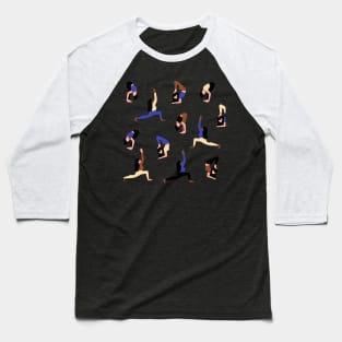 Ladies Doing Yoga Baseball T-Shirt